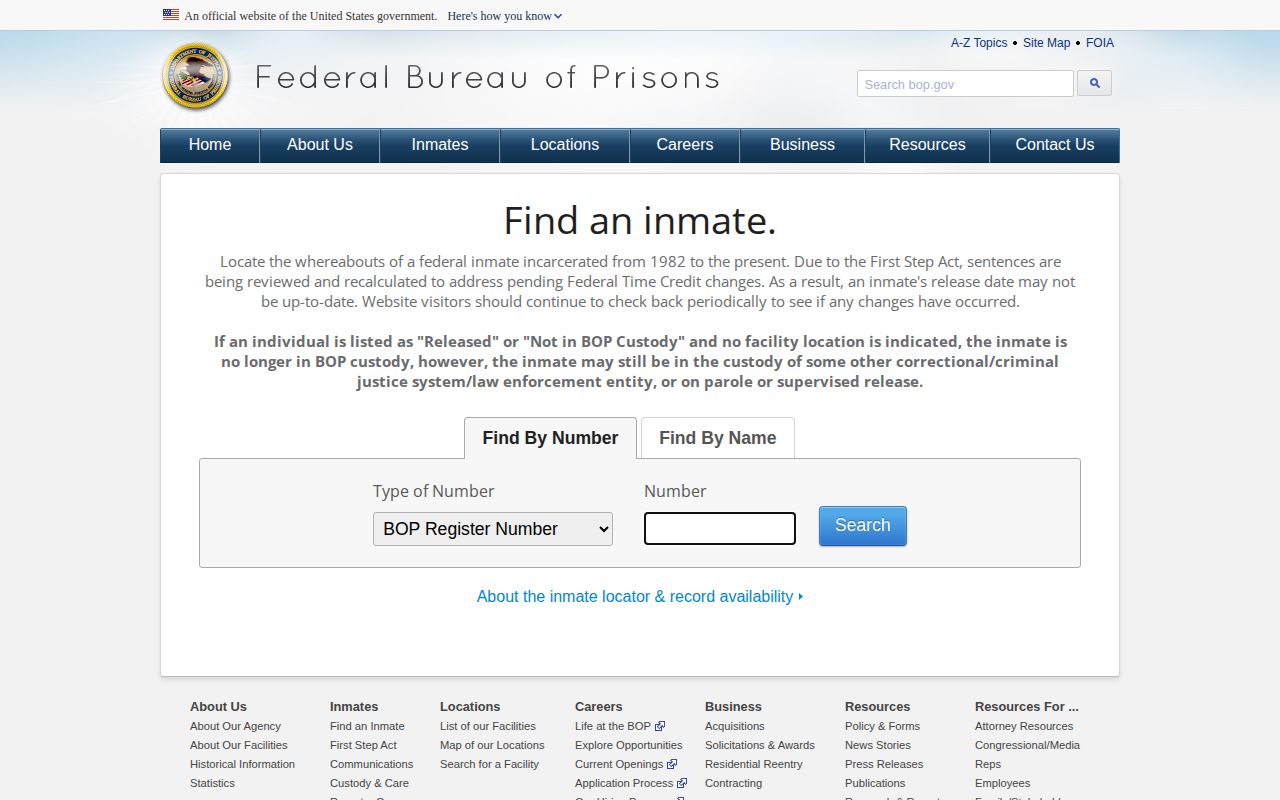 RRM Minneapolis federal release search in the BOP locator