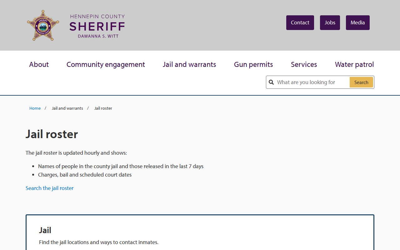 Hennepin County 24-hour release roster update information